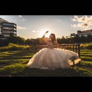 Golden&Cream Pageant Dress